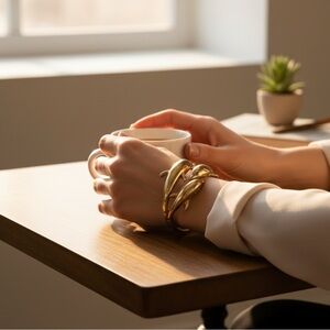 Vintage Dolphin Bracelet Gold Tone Hinged Bangle Ocean Sea Life Jewelry